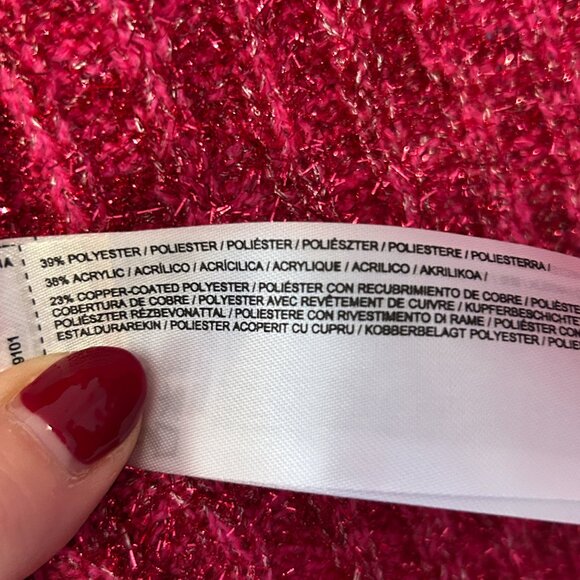 Mango cardigan with lurex buttons, pink shimmer, size M - Picture 4 of 5